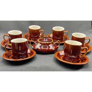 Vintage Mancioli Porcellana Italia Espresso Set & Sugar Bowl